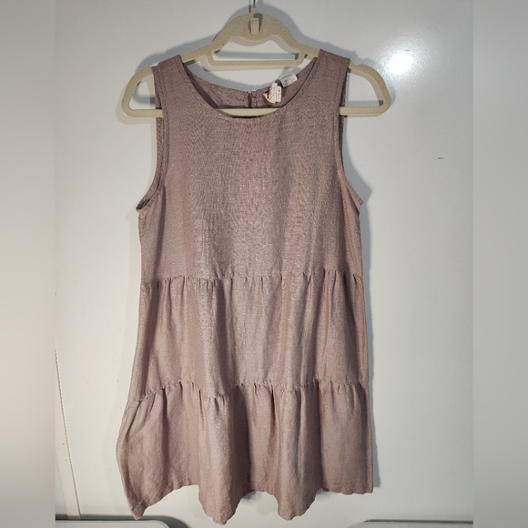 C&C California Dresses & Skirts - C&C Sleeveless Linen Tiered Dress in Mauve, Size Small